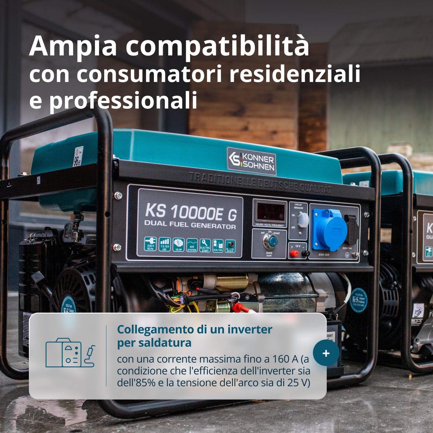 Generatore a GPL/Benzina Könner & Söhnen KS 10000E G