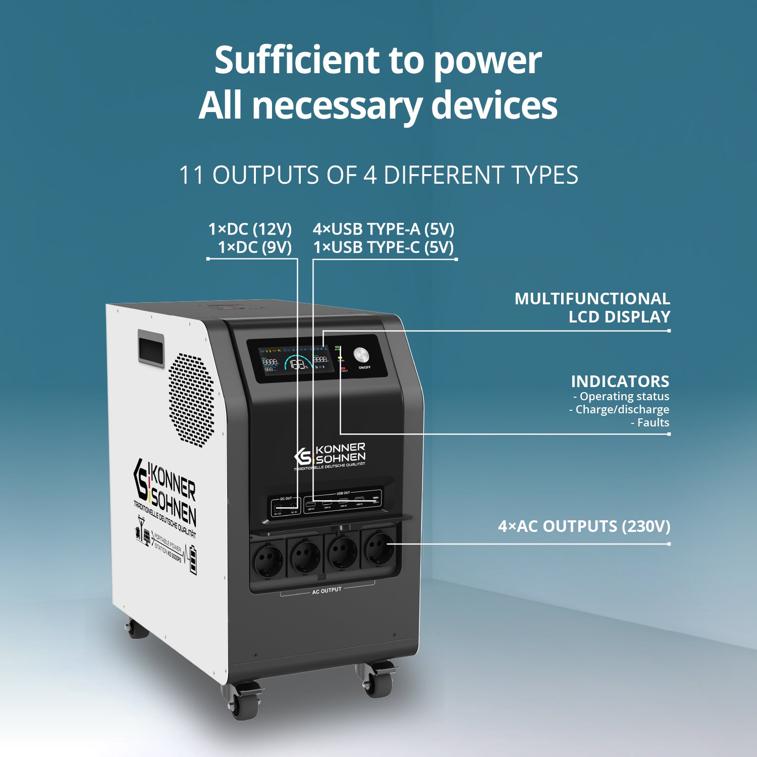 KS 3000PS 3-in-1 Portable Power Station