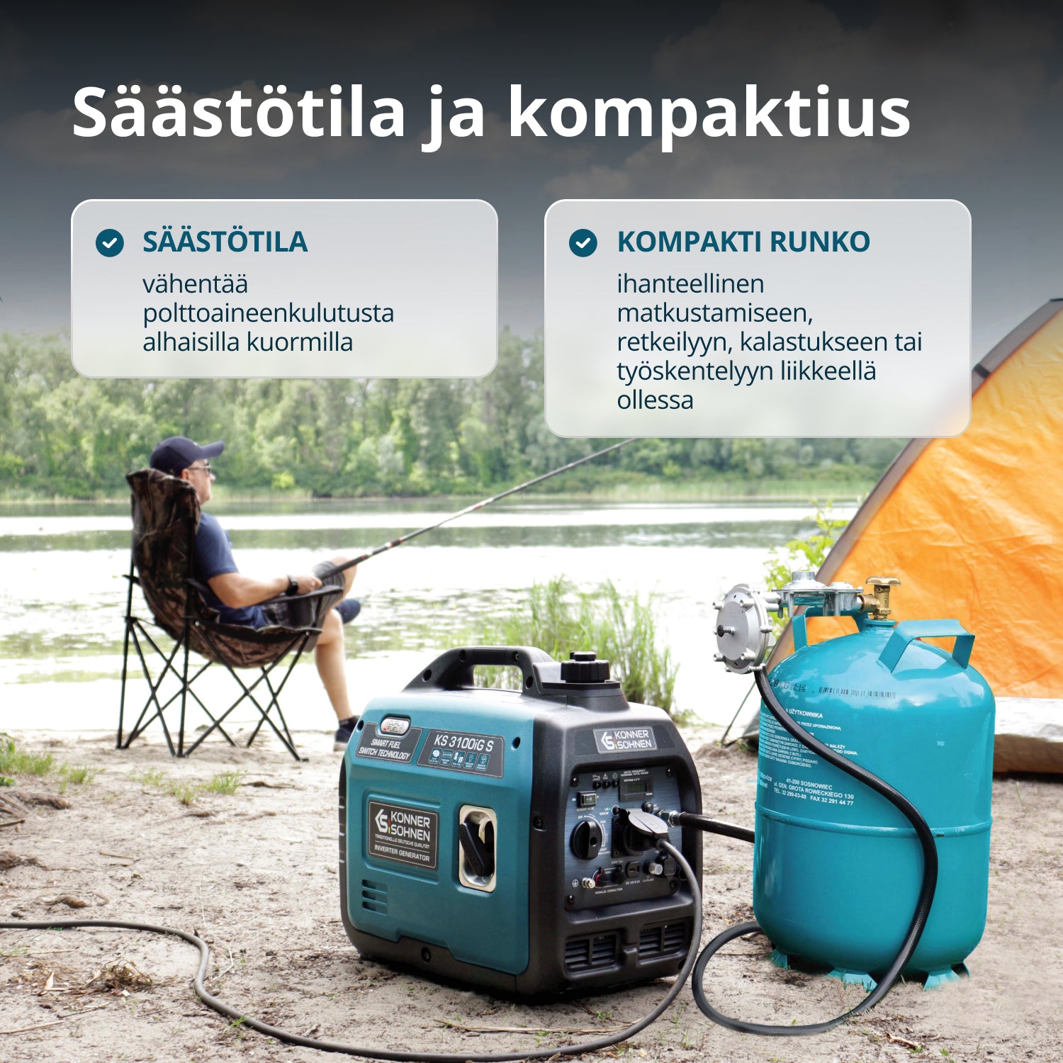 LPG/bensiini-invertterigeneraattori KS 3100iG S