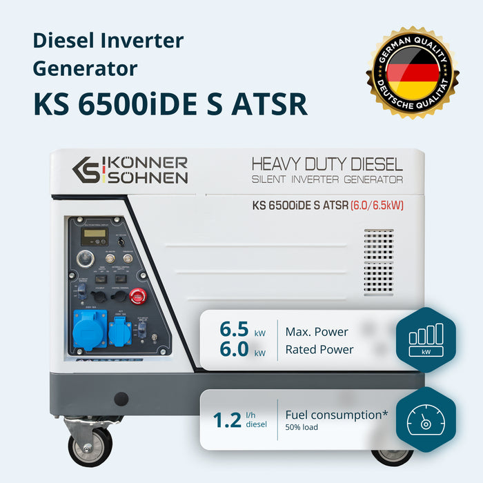 Diesel invertorový generátor v odhlučněném krytu KS 6500iDE S ATSR