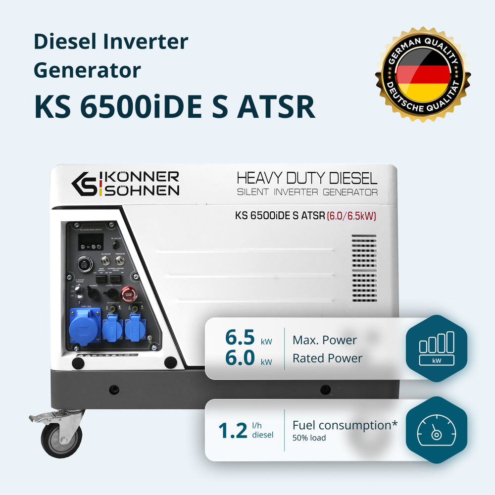 Дизел инвертер генератор у звучно изолованом кућишту KS 6500iDE S ATSR