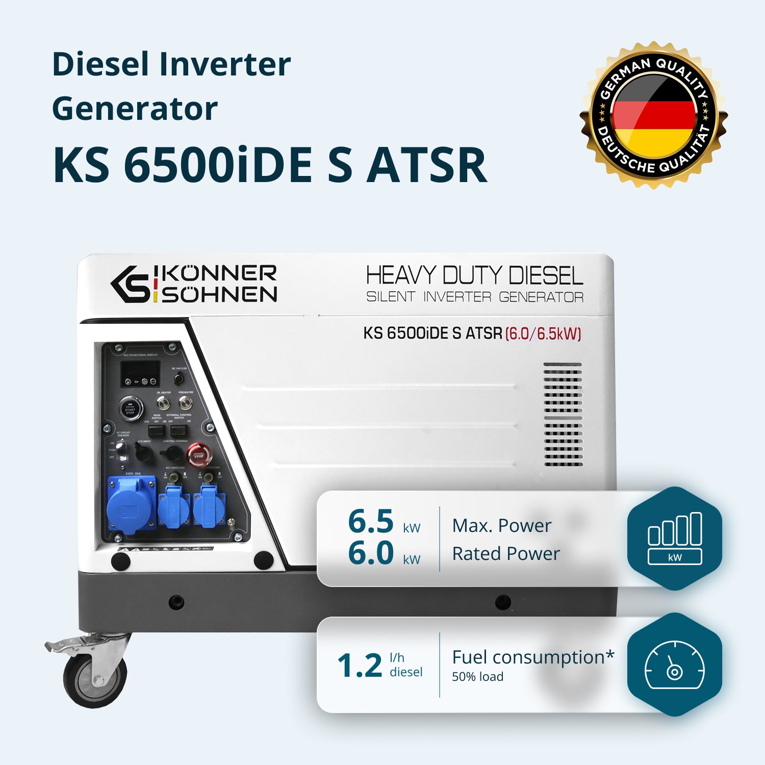 Diesel Invertergenerator i ljudisolerat hölje KS 6500iDE S ATSR