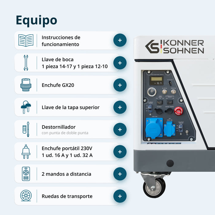 Generador inverter diésel en carcasa insonorizada KS 6500iDE S ATSR