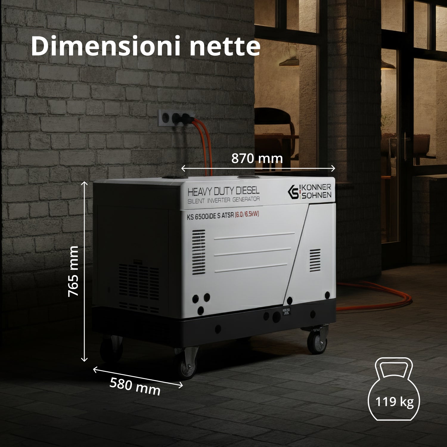 Generatore diesel inverter in cofano insonorizzato KS 6500iDE S ATSR