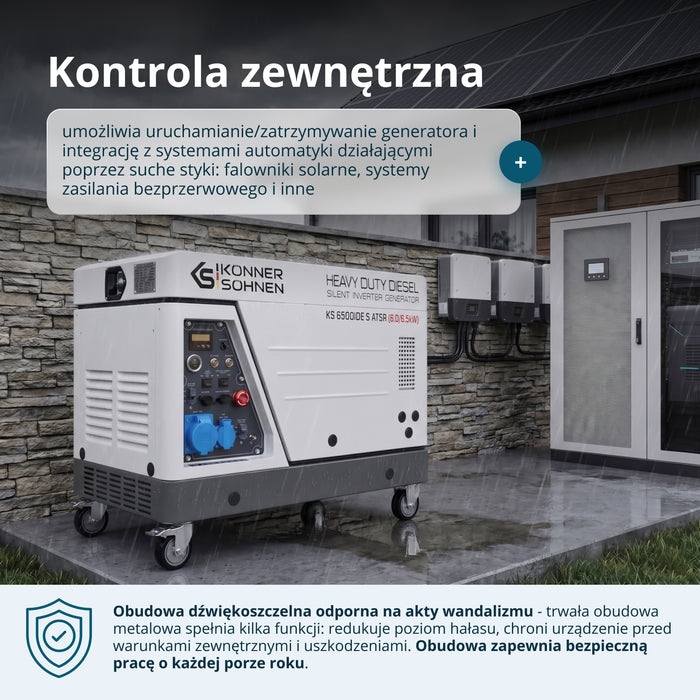 Agregat prądotwórczy inwerterowy diesla w obudowie dźwiękochłonnej KS 6500iDE S ATSR