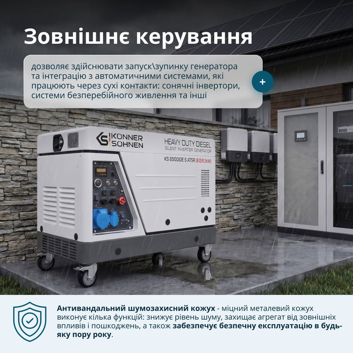 Дизельний інверторний генератор  у шумозахисному кожусі KS 6500iDE S ATSR