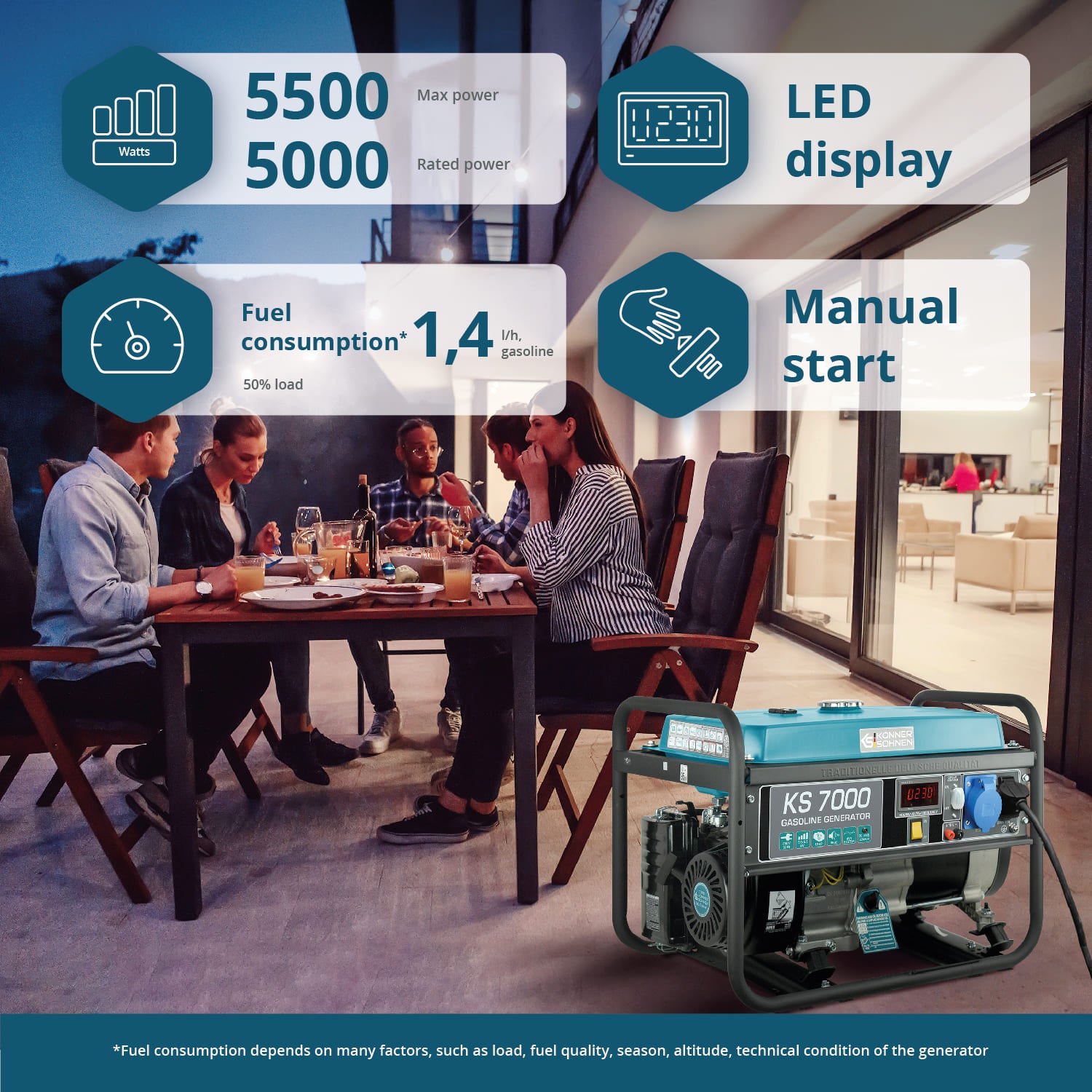 Gasoline generator "Könner & Söhnen" KS 7000