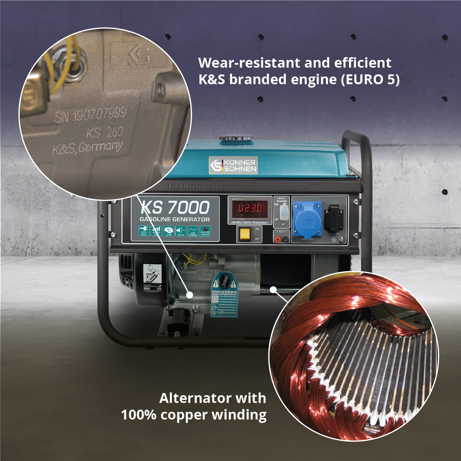 Gasoline generator "Könner & Söhnen" KS 7000
