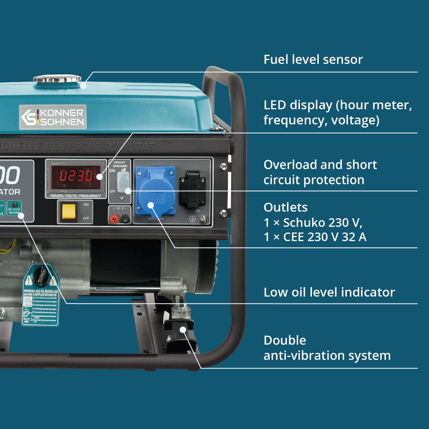 Gasoline generator "Könner & Söhnen" KS 7000