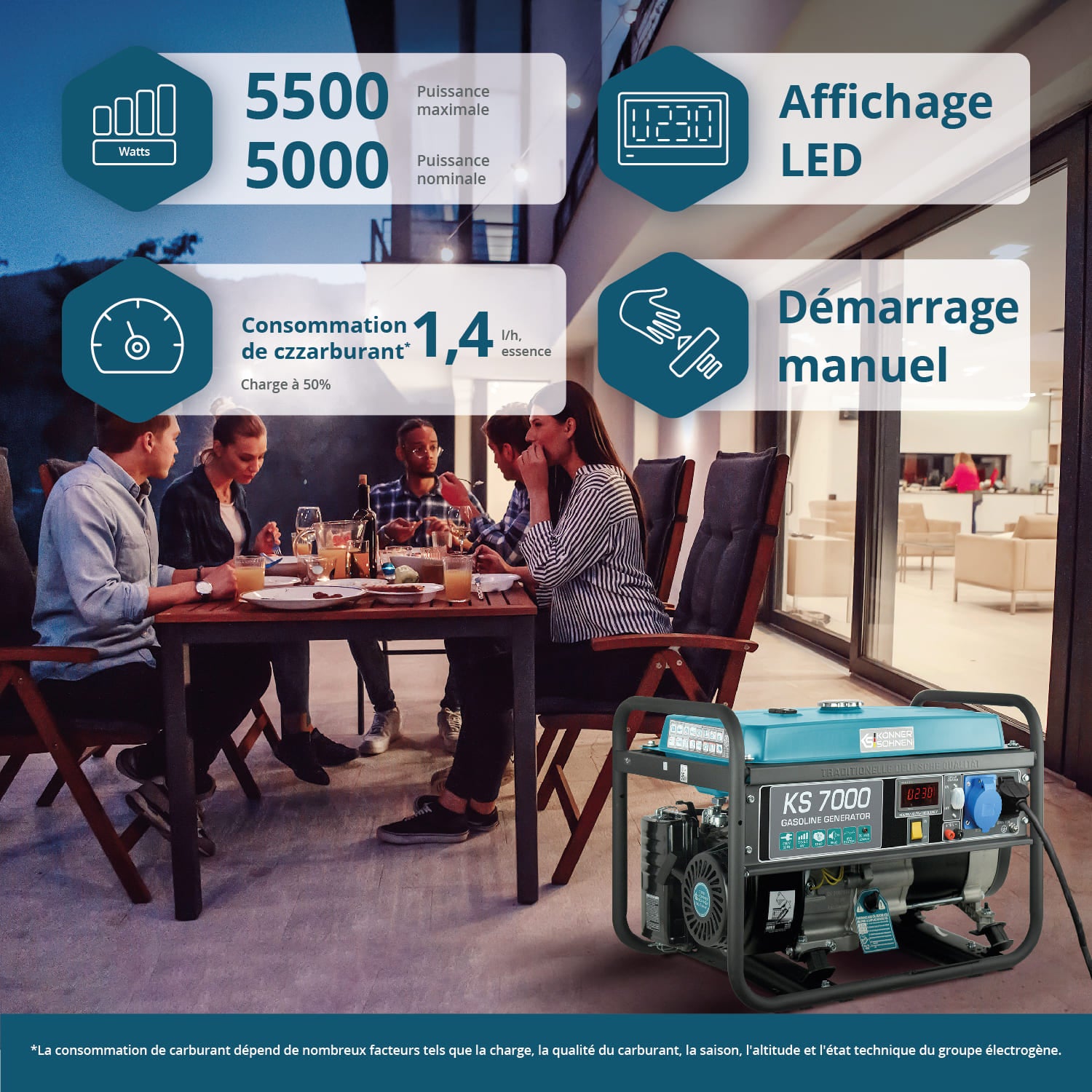 Groupe électrogène à essence "Könner & Söhnen" KS 7000