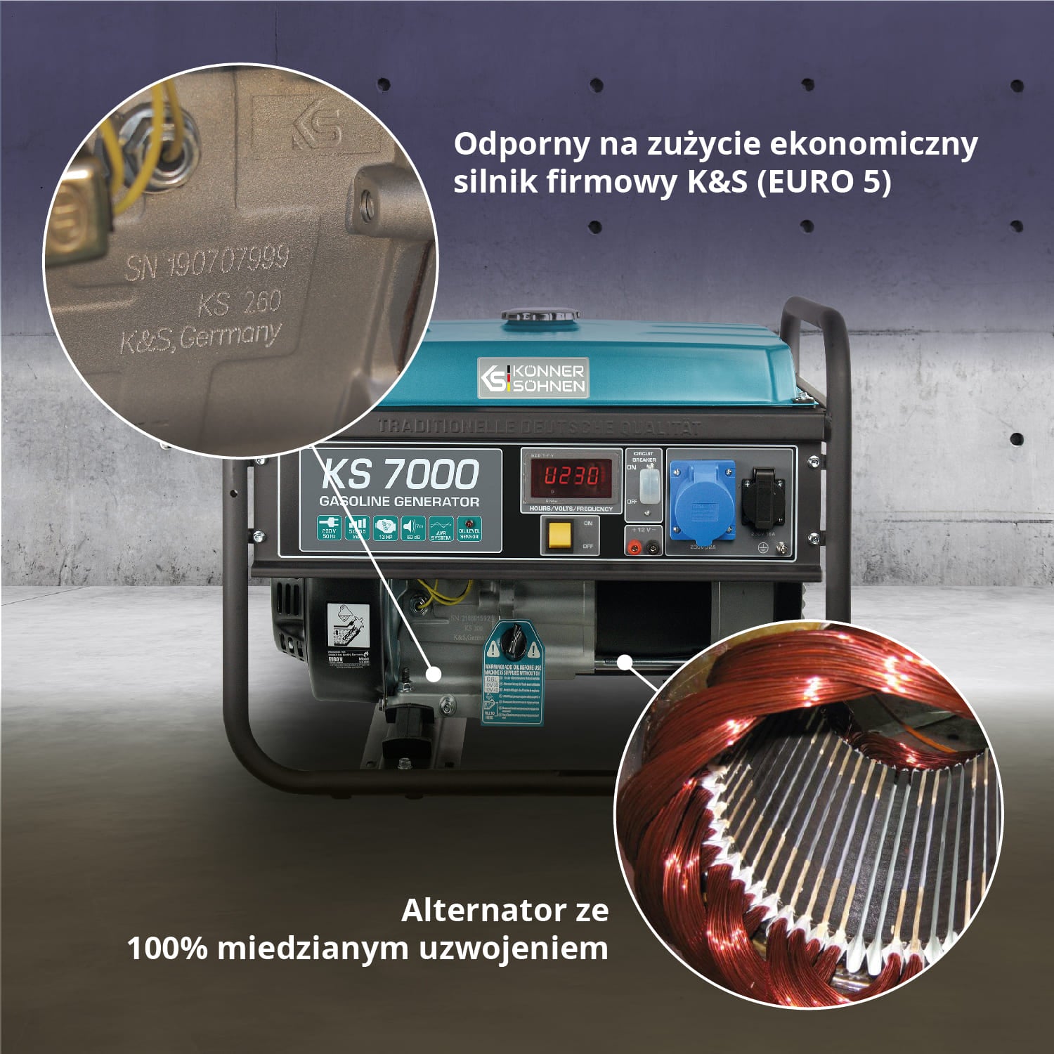 Generator benzynowy „Könner & Söhnen” KS 7000