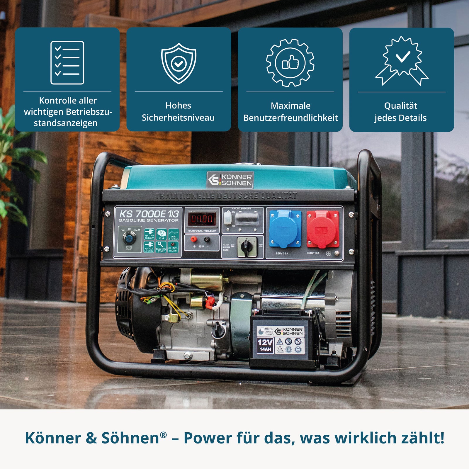 Benzin-Generator "Könner & Söhnen" KS 7000E 1/3