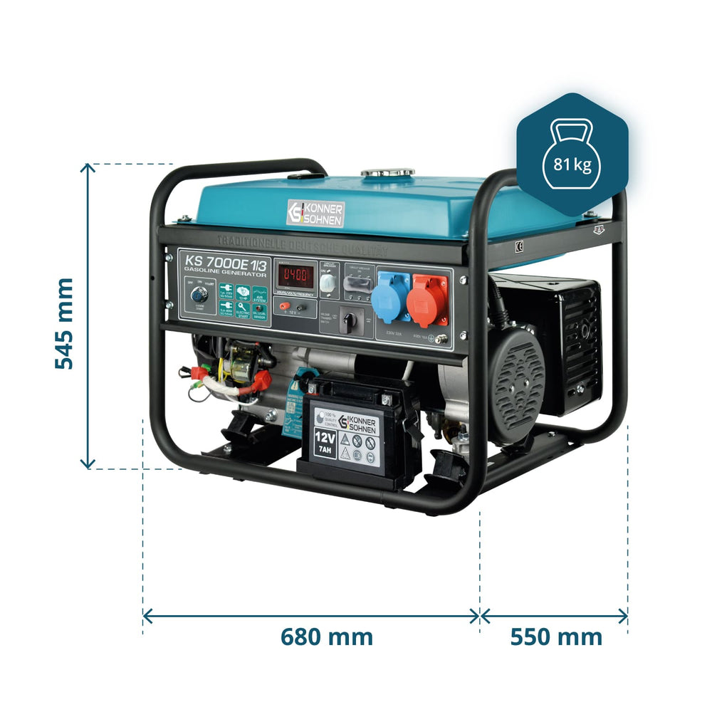 Benzinegenerator "Könner & Söhnen" KS 7000E 1/3