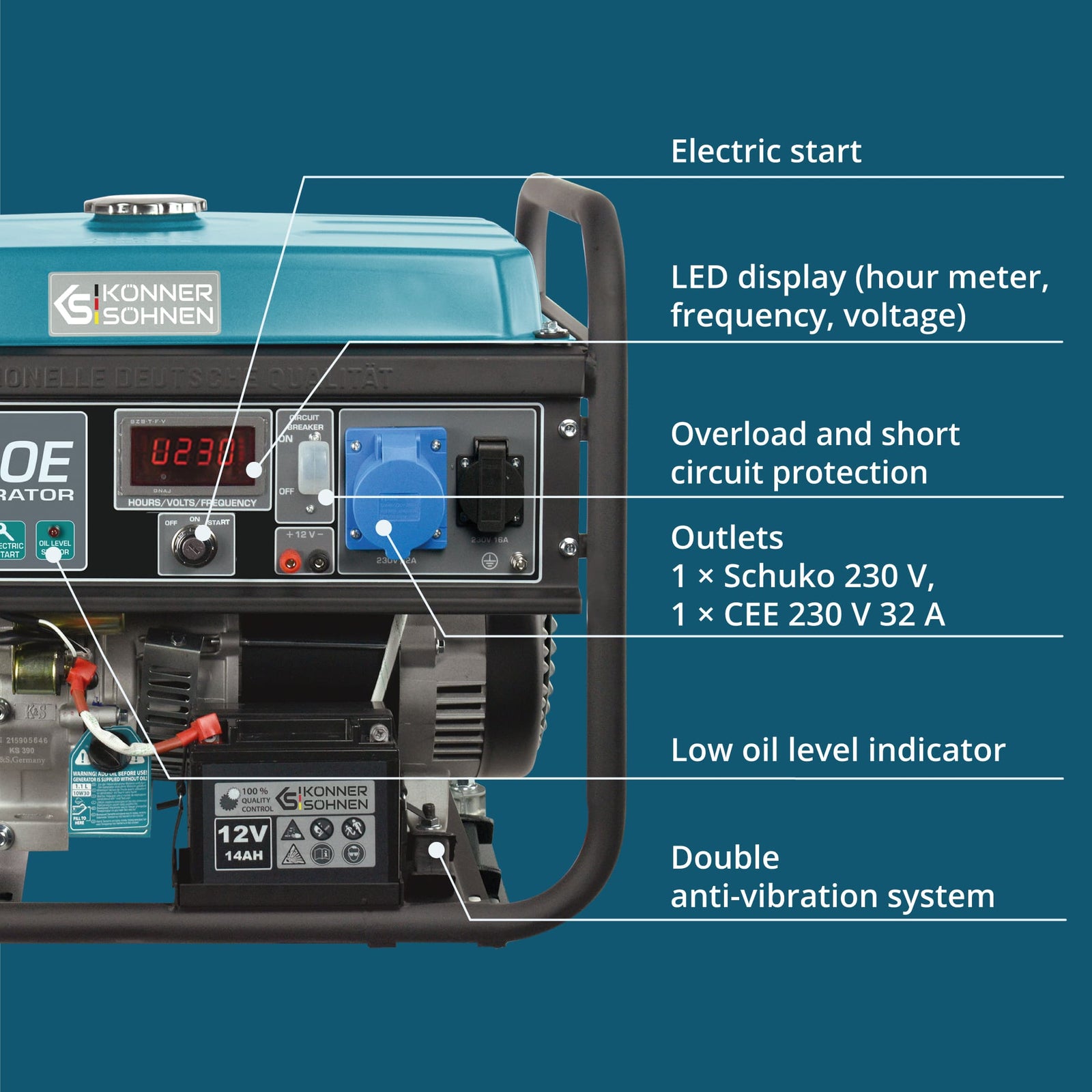 Gasoline generator "Könner & Söhnen" KS 7000E