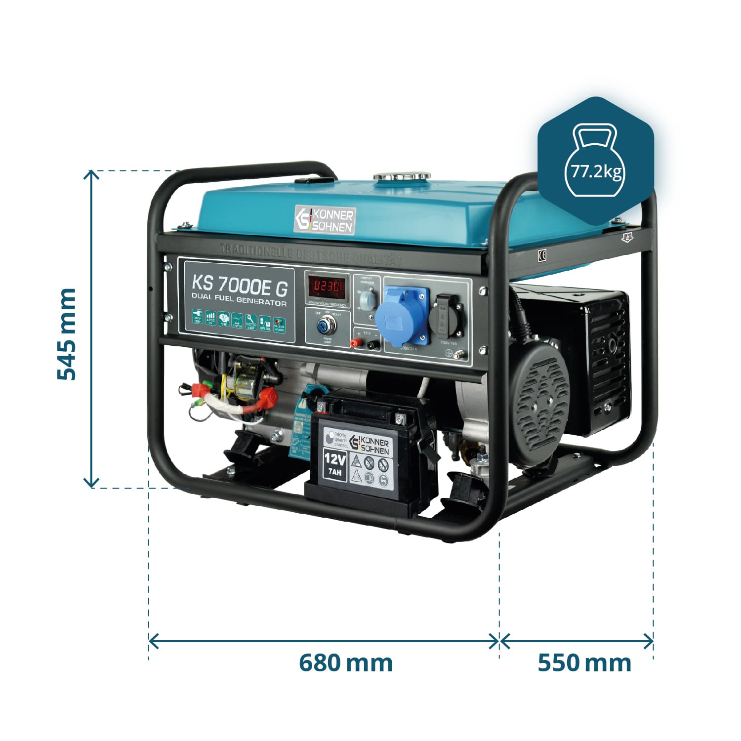 LPG/Gasoline Generator "Könner & Söhnen" KS 7000E G
