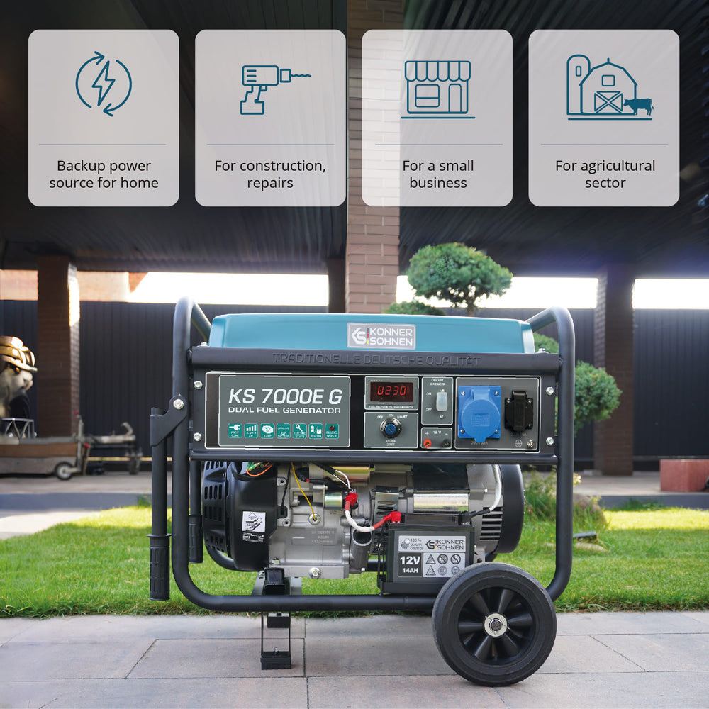 Gerador a GPL/Gasolina "Könner & Söhnen" KS 7000E G