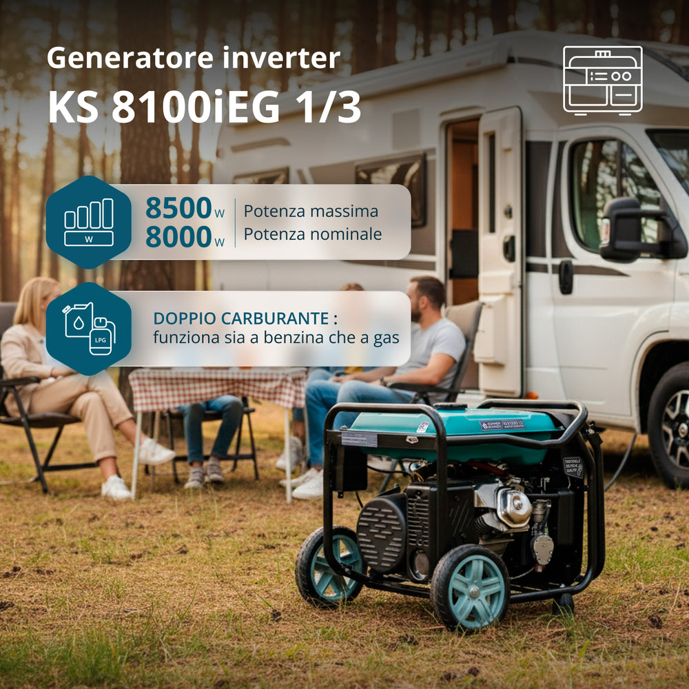 Generatore inverter a GPL/benzina KS 8100iEG 1/3