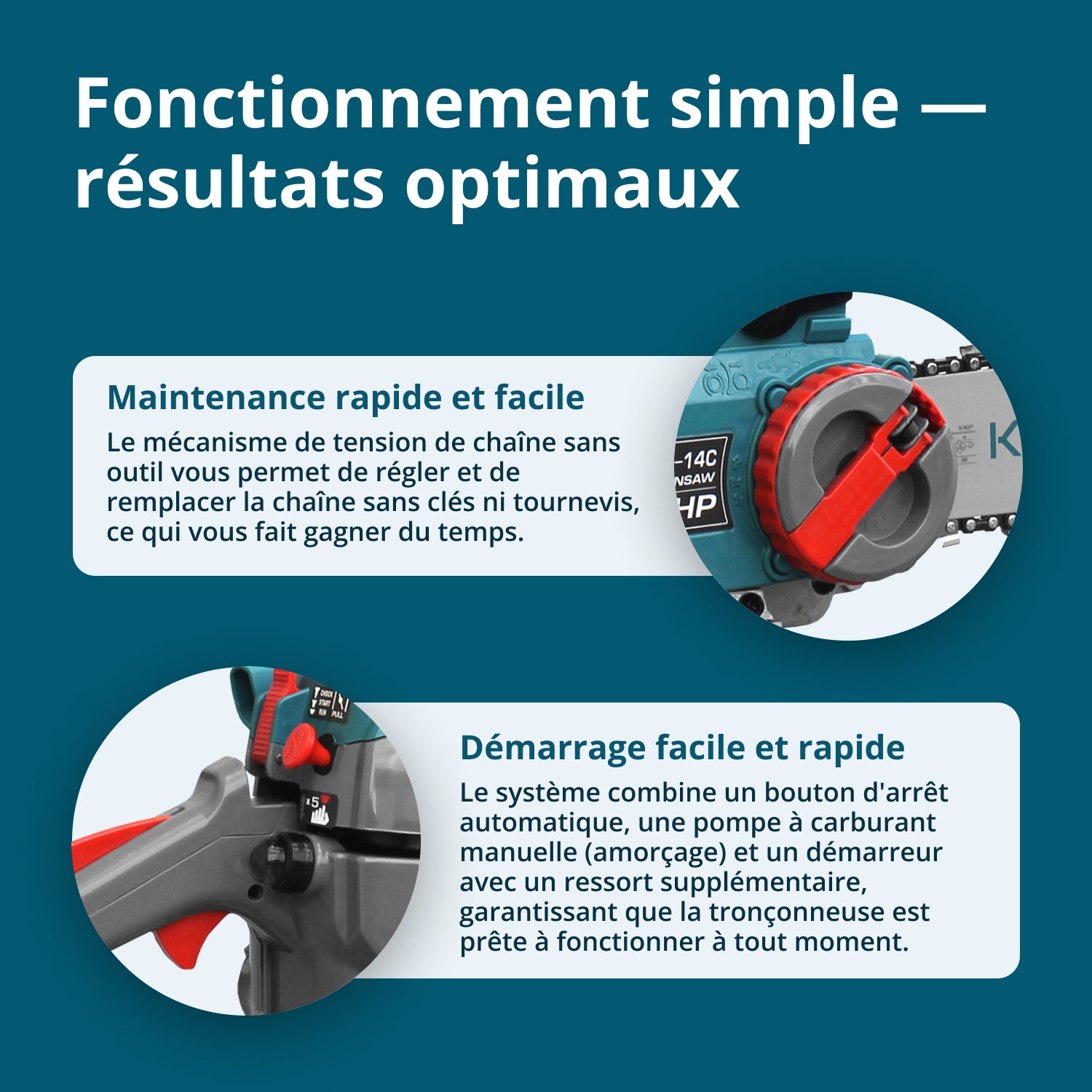 Tronçonneuse à essence KS CS18G-14C