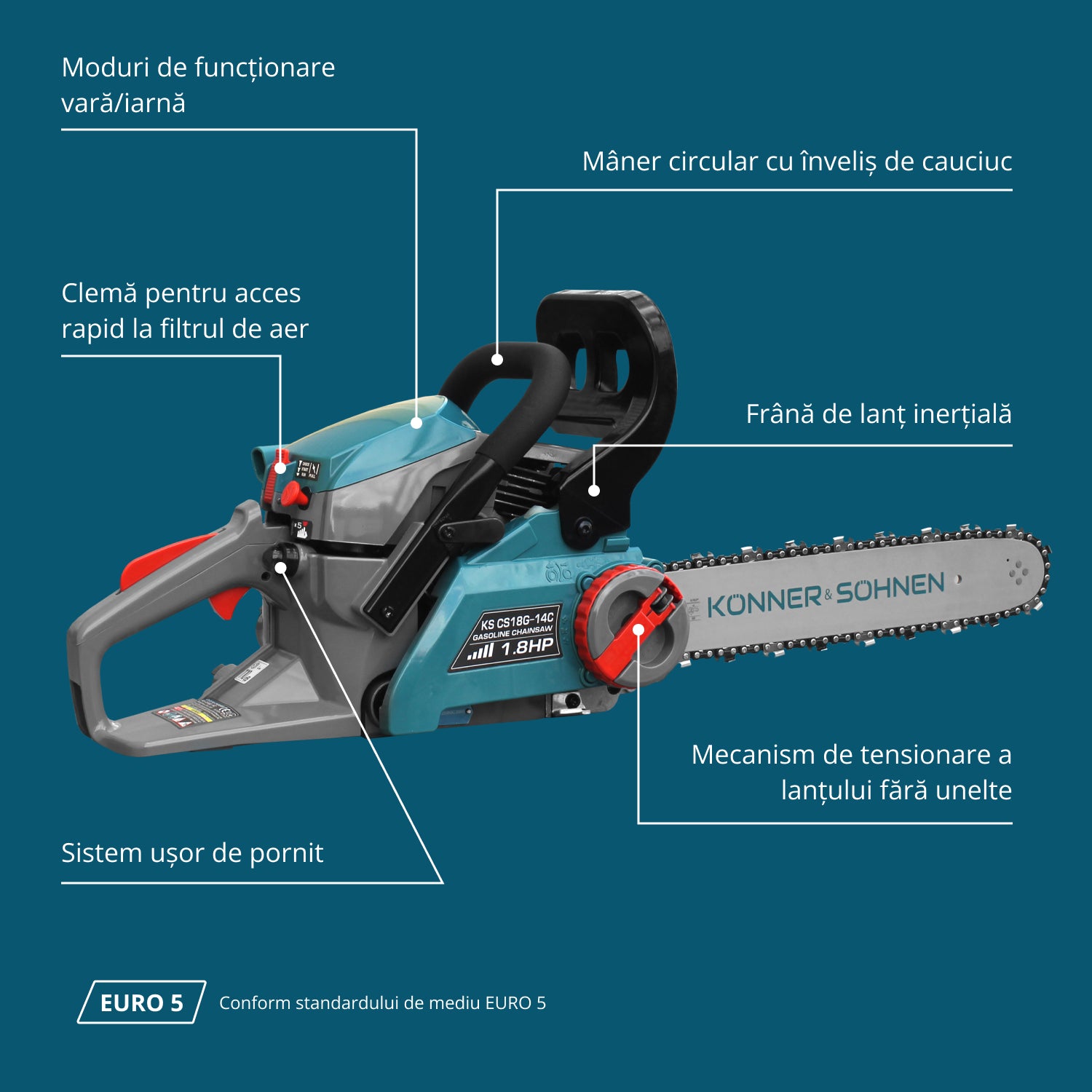 Fierăstrău pe benzină KS CS18G-14C