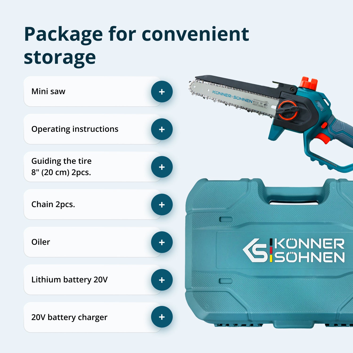 Ασύρματο Μίνι Αλυσοπρίονο KS MCS20V-8 Θήκη