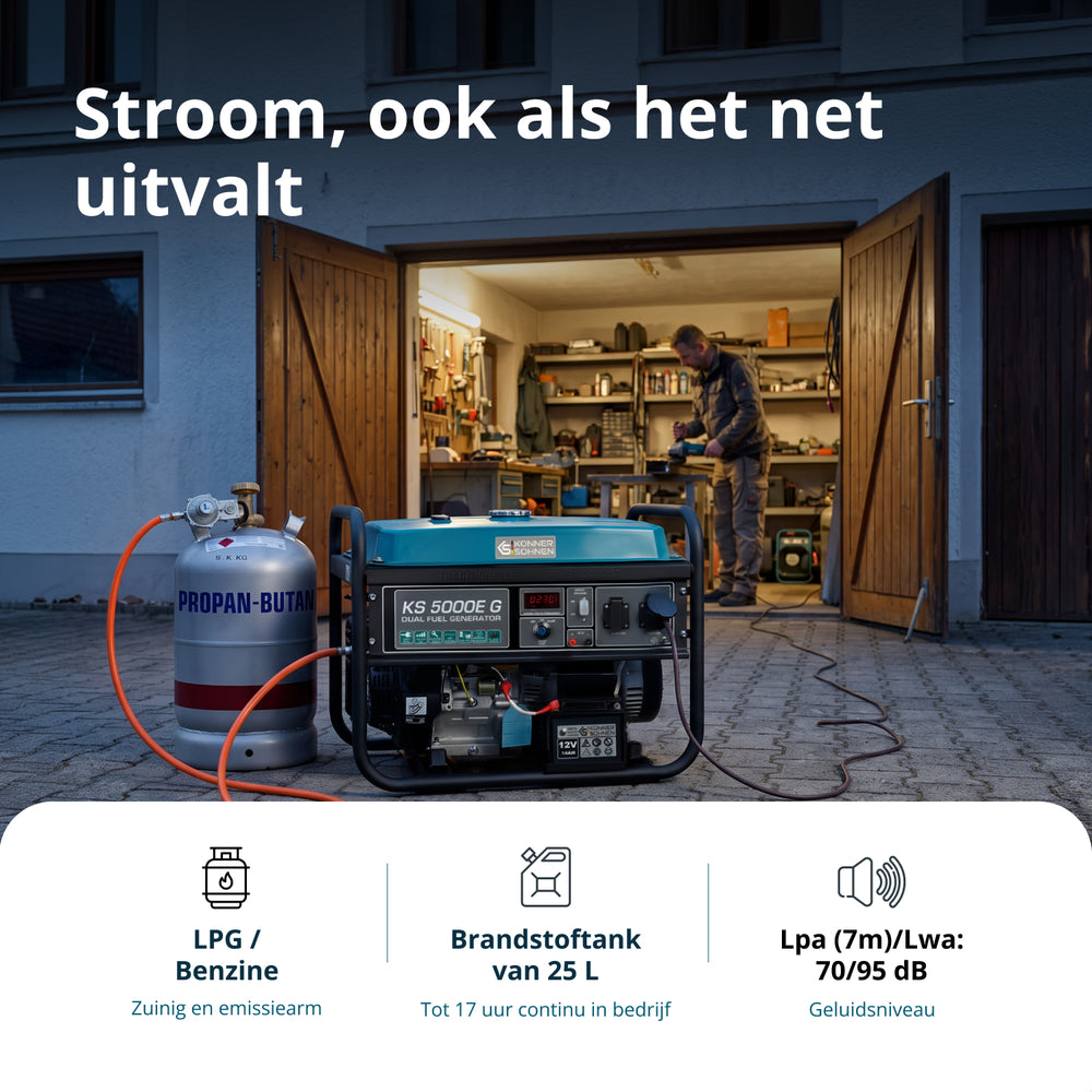 LPG/Benzine Generator "Könner & Söhnen" KS 5000E G