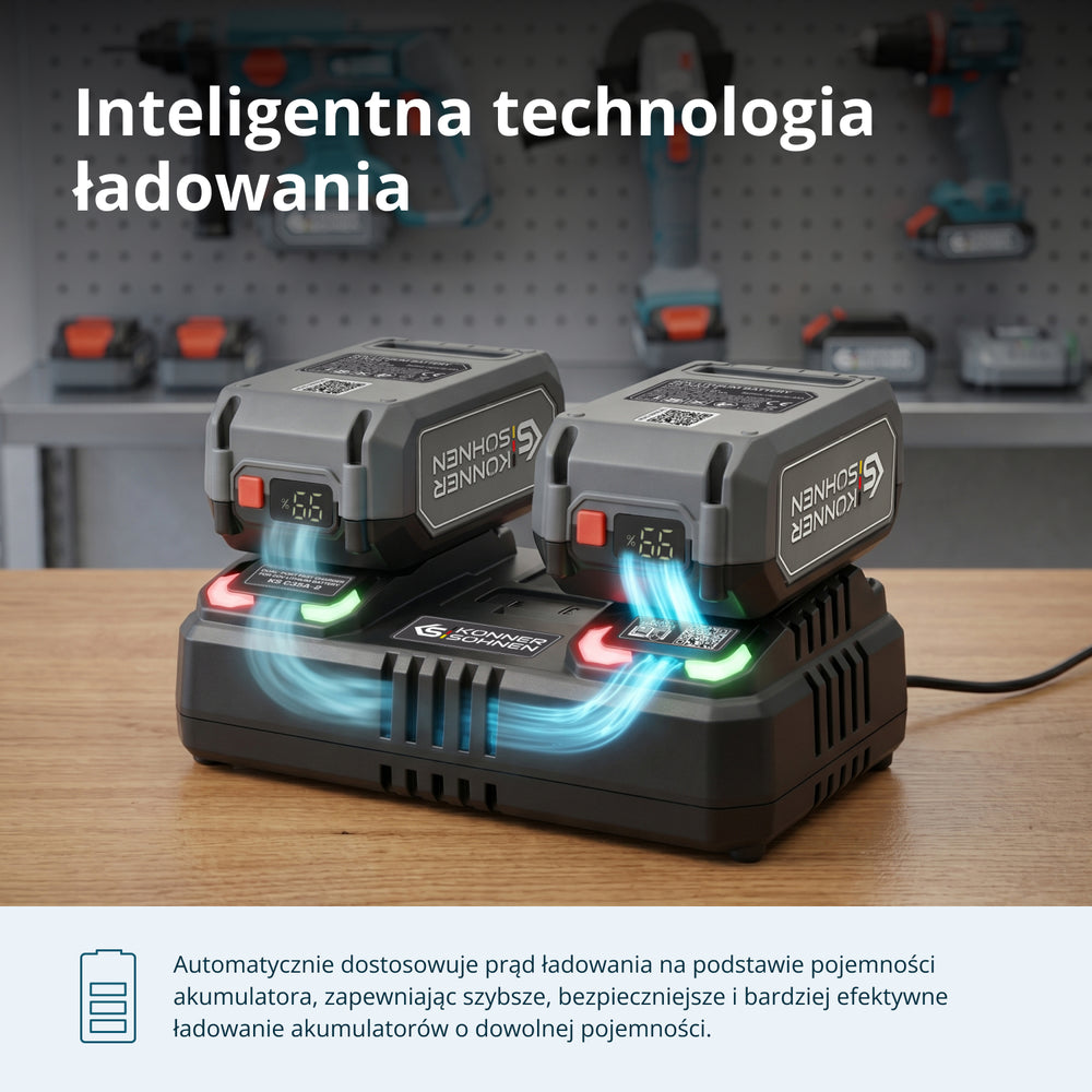 Podwójna ładowarka do akumulatorów 20V KS C35A-2
