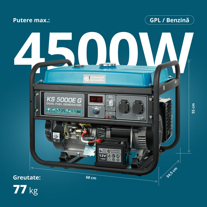 Generator LPG/Benzină „Könner & Söhnen” KS 5000E G