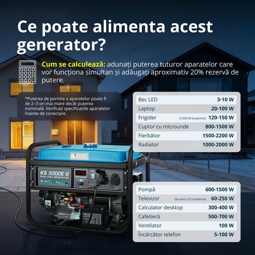 Generator LPG/Benzină „Könner & Söhnen” KS 5000E G